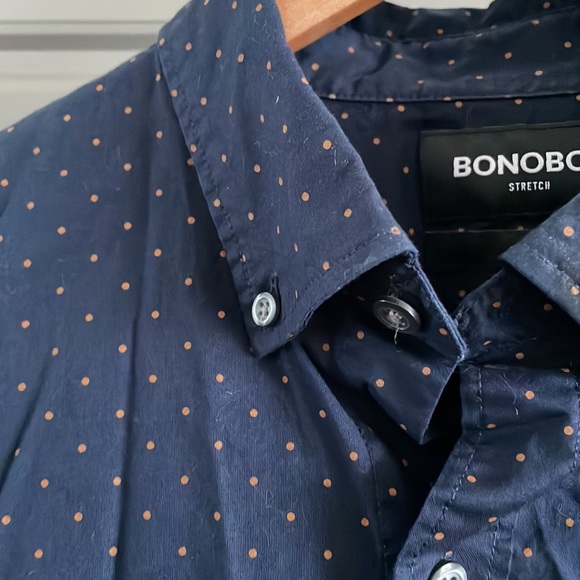 Bonobos Blue polka dot casual button down - Picture 3 of 3